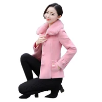 womens faux mink woolen coat new female thicken autumn winter wool jacket mom short woolen overcoat femme%e3%80%80fashion tops