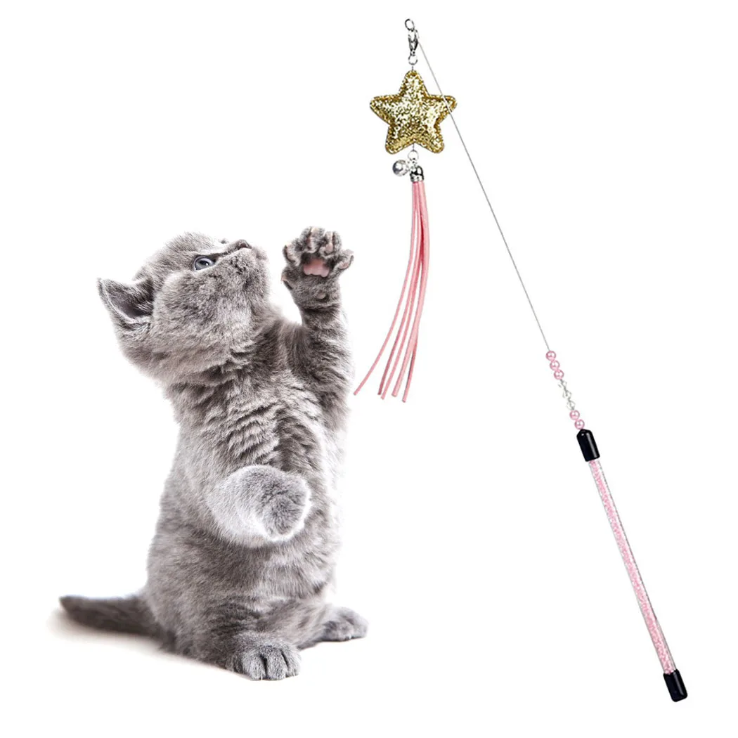 

Cat Toy Cat Wand Creative Star Tassel Decorative Kitten Interactive Wands With Bells Funny Pet Cats Teaser Stick Toy Supplies