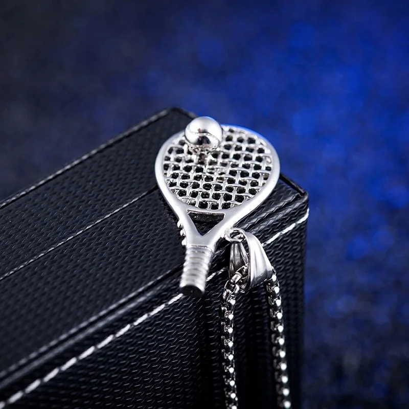 

Creative Tennis Racket Pendant Fashion Stainless Steel Hip Hop Punk Casual Necklace For Men&Women Simple Gift Jewelry