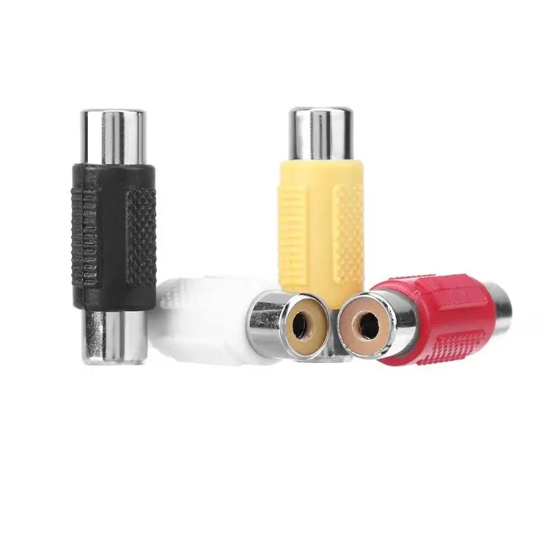 4 шт./лот RCA Женский аудио видео кабель разъем адаптера F/F УДЛИНИТЕЛЬ