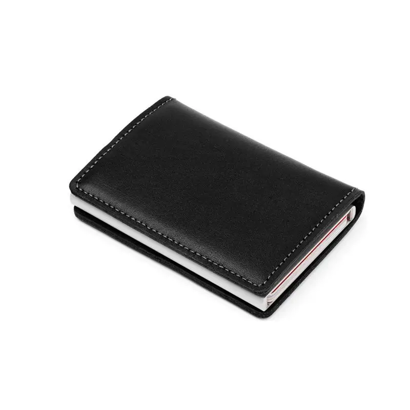 Кошелек из телячьей кожи, Rfid, блокирующий держатель для кредитных карт, 485 натуральная кожа, унисекс, визитница, алюминиевая открытка-коробка, кошелек