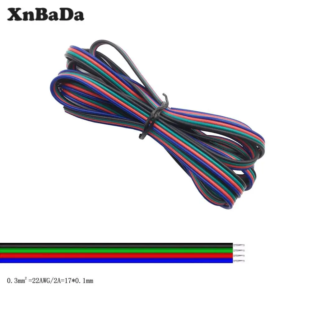 Светодиодный провод кабель 22AWG 2Pin/3Pin/4Pin/5Pin/6pin для WS2812B WS2811 5050 2835 5730 светодиодный