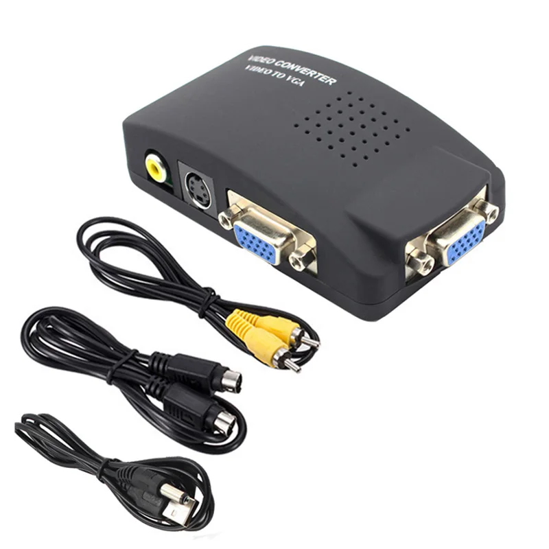 Преобразователь с AV на ПК преобразователь RCA VGA = S-video + для DVD VCD монитора in что |