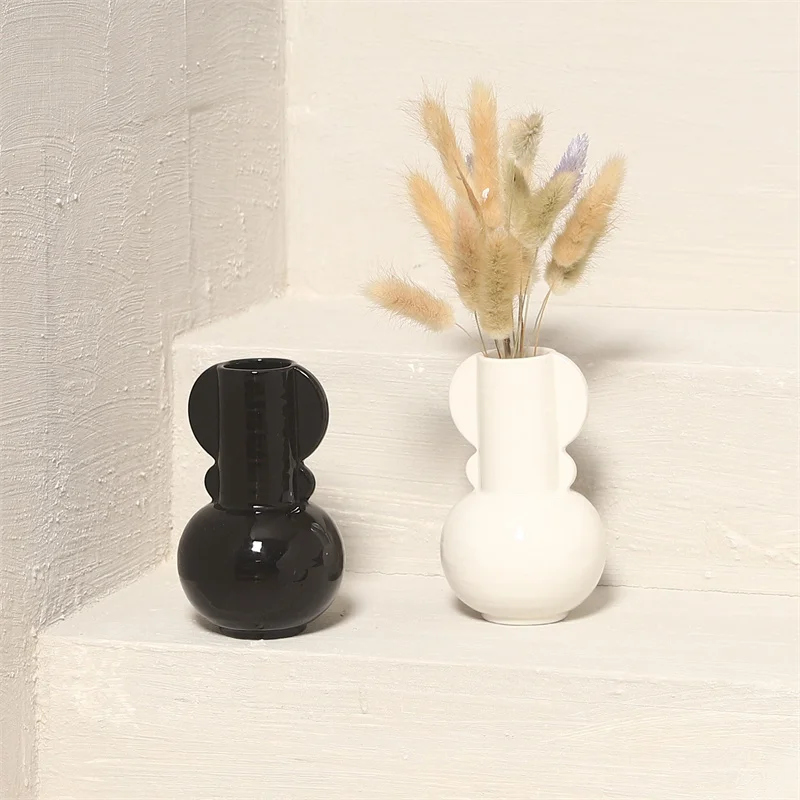 Керамическая ваза в нордическом стиле Современная Минималистичная черного и