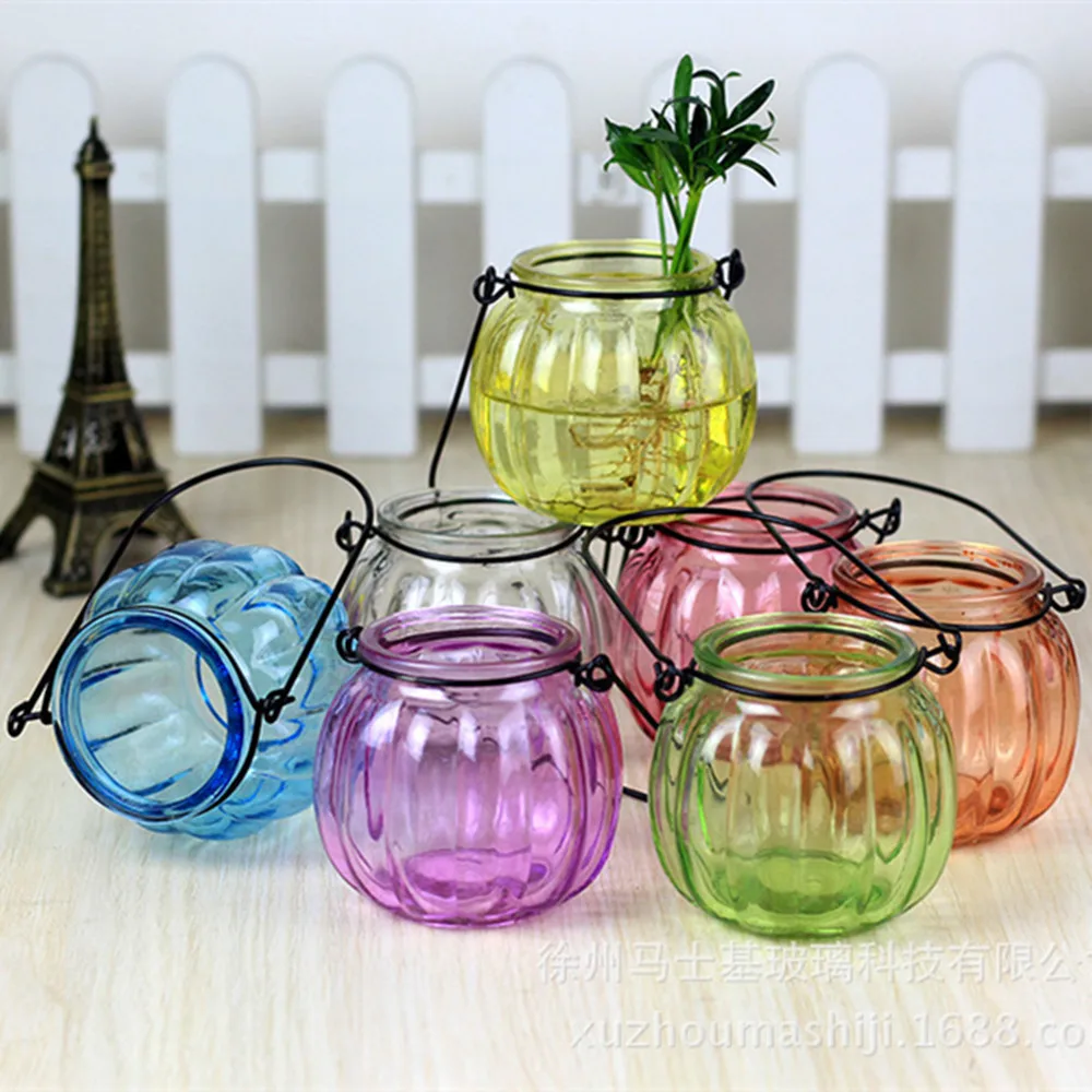 Креативная подвесная прозрачная стеклянная ваза тыква маленькая простой