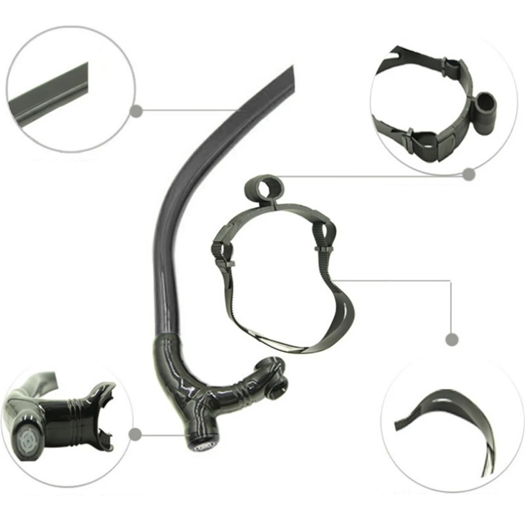 

Diving Swimming Center Snorkel Silicone Breathing Tube Provides Smooth Arflow & Oxygen with Head Strap