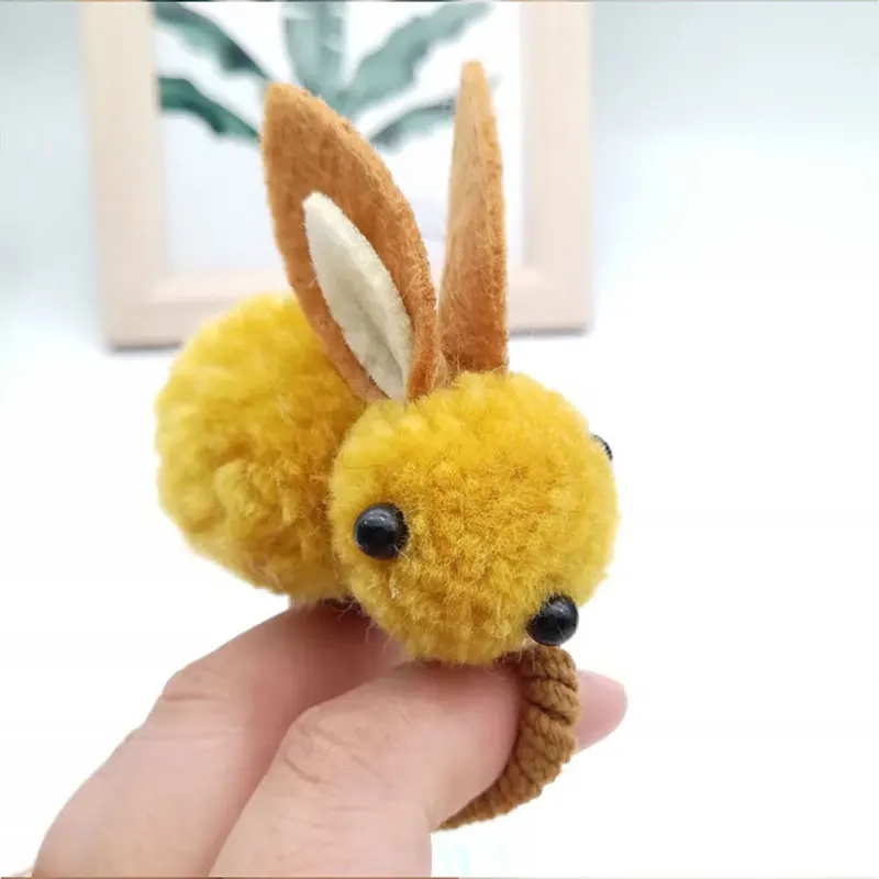 

Rabbit Hair Ring Cute Animal Hair Ball Female Rubber Band Elastic Hair Bands Korean Headwear Children Hair Accessories