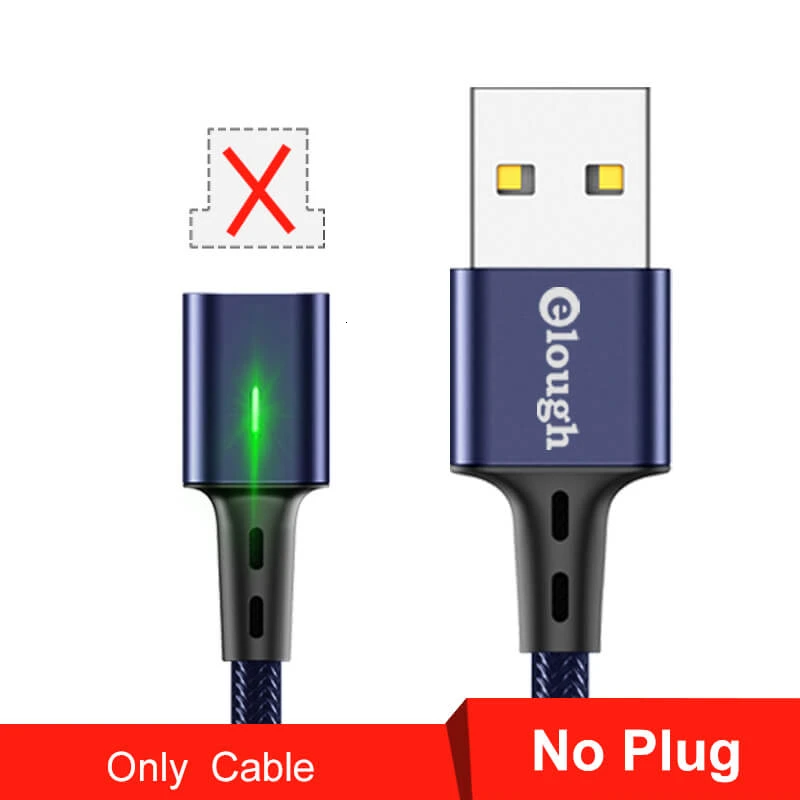Быстрое магнитное зарядное устройство Elough 3,0 4,0 Micro USB кабель для iPhone samsung Xiaomi Быстрый Магнитный шнур для зарядки телефона type C кабель - Цвет: Only Blue Cable