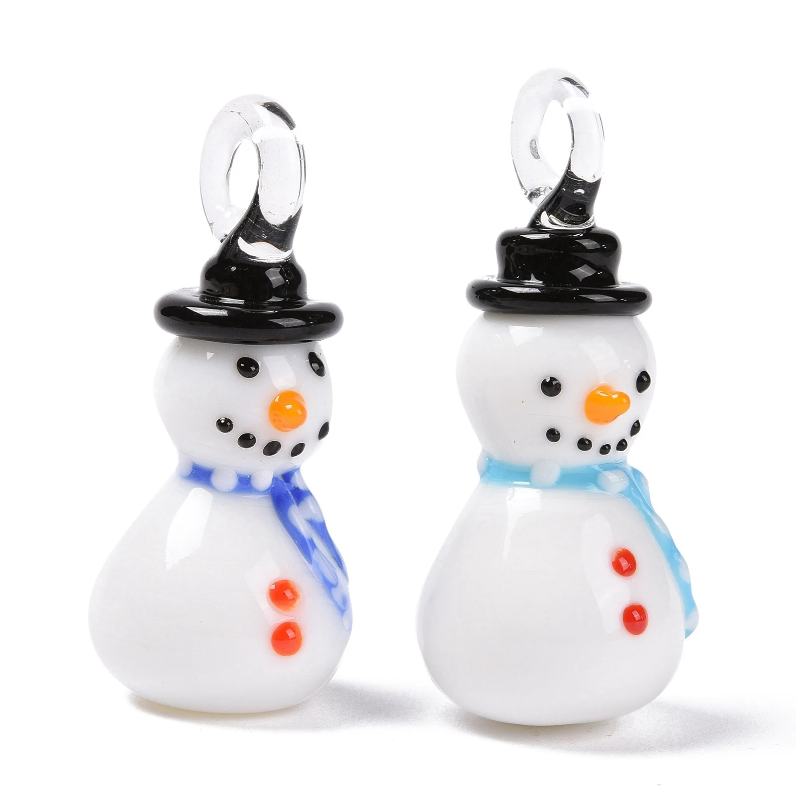 

1 Pack Christmas Snowman Santa Claus Garland Lampwork Pendant Earrings Necklace Keychain Pendants DIY Jewelry Making Mixed Color