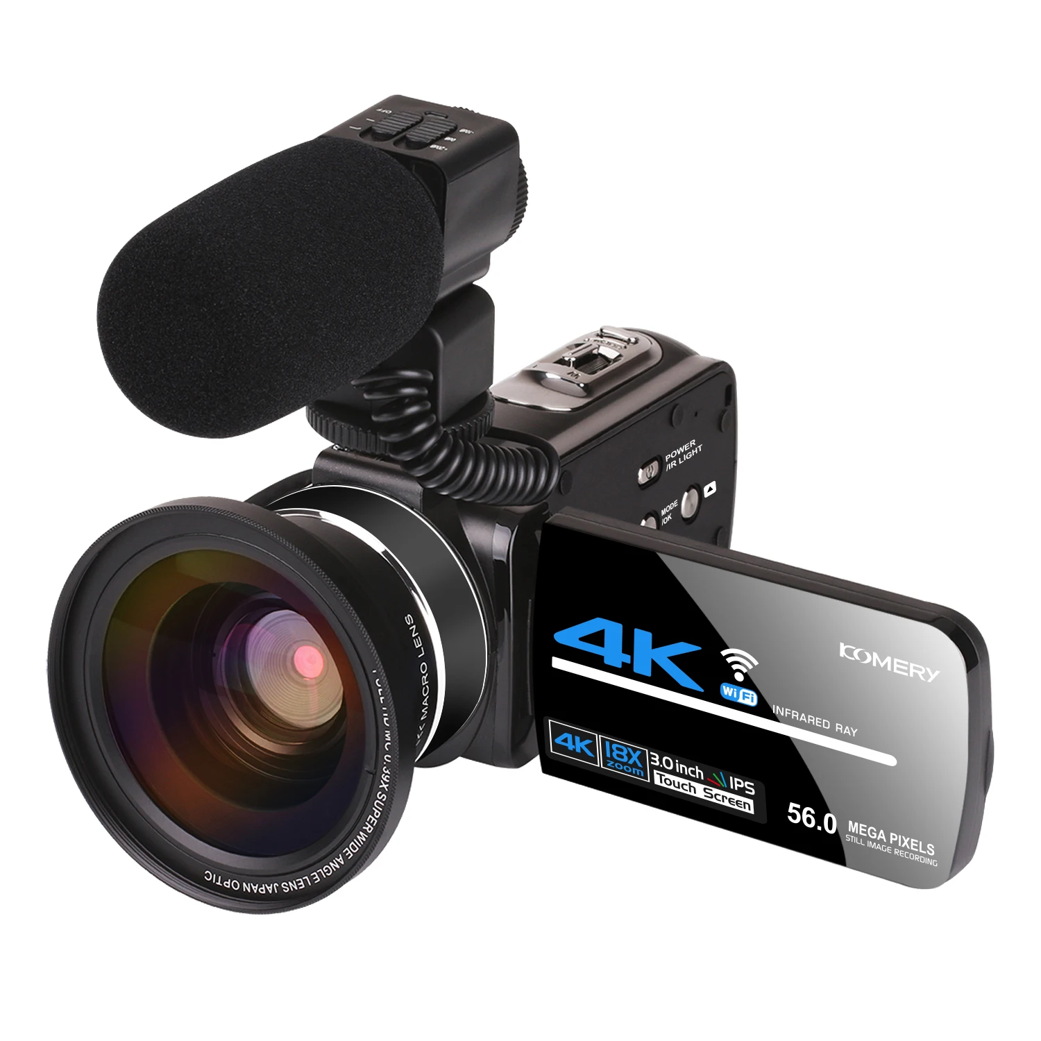 Видеокамера 4K 56мп, видеокамера, 3,0 дюймовый HD сенсорный экран/ночное  видение/Wi-Fi внешний микрофон | Электроника | АлиЭкспресс