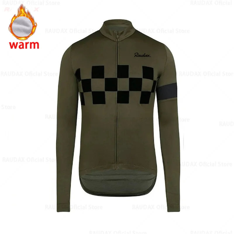

Raudax 2021 Winter Men Warm Cycling Clothing Fleece Thermal Bike Clothes Ropa Ciclismo Hombre Bicycle Team MTB Road Race Jerseys