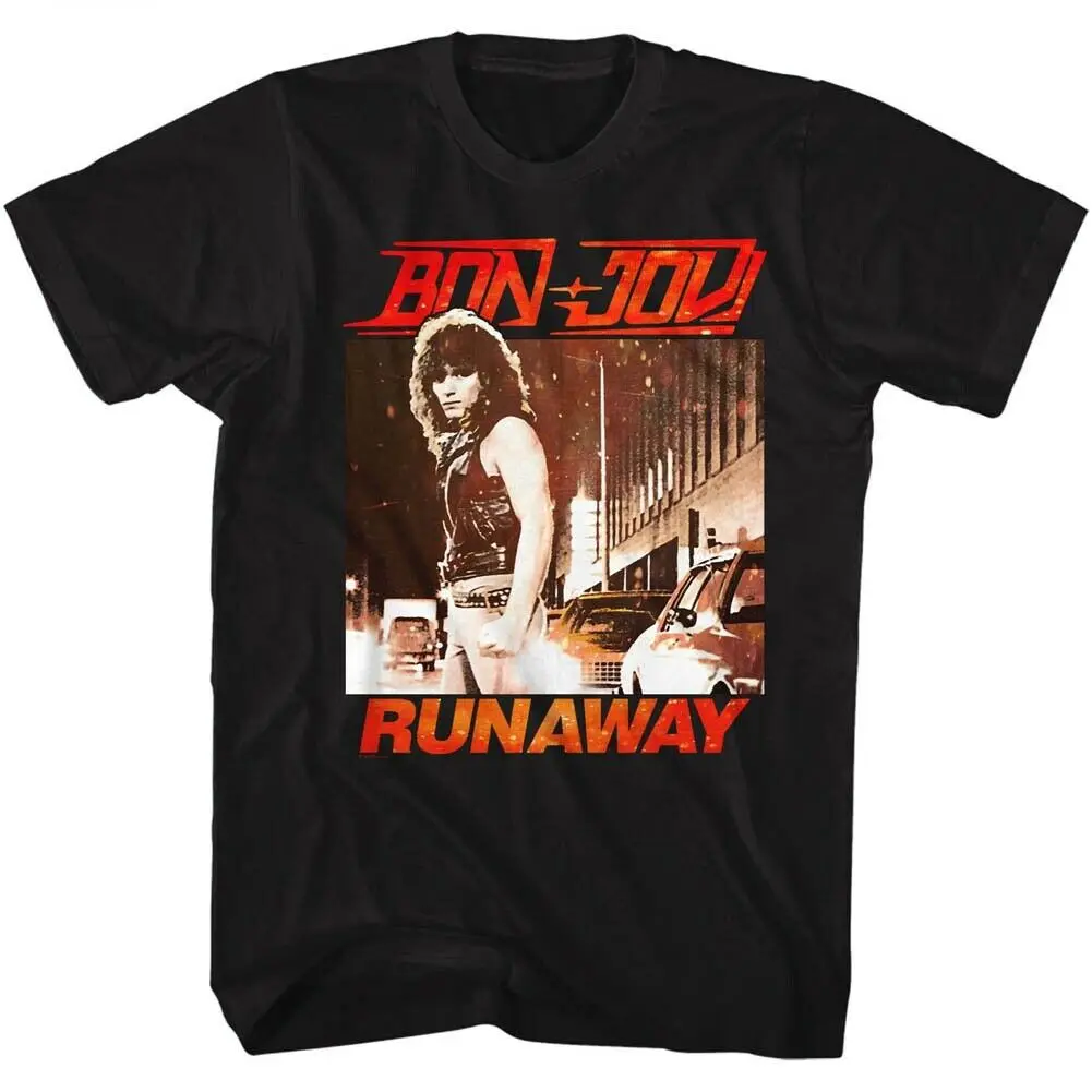 Мужская черная футболка с коротким рукавом Bon Jovi Runway | одежда