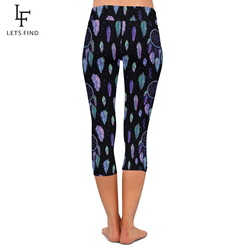 Женские леггинсы-капри LETSFIND фиолетовые эластичные леггинсы до середины икры с