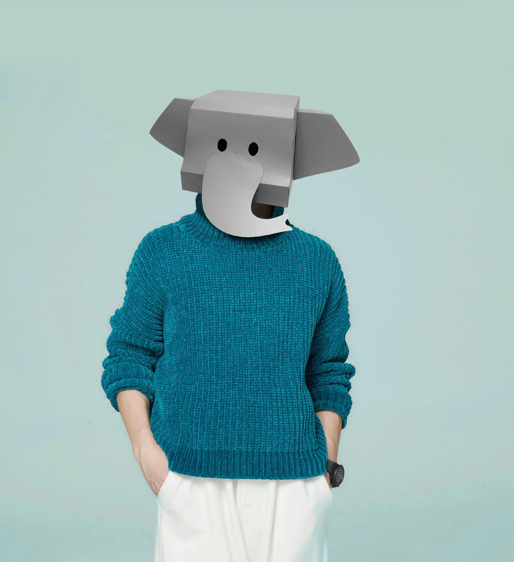 

Детская игрушка, бумажная маска, 3d костюм слона, косплей, «сделай сам», бумажное ремесло, Маска модели год, Рождество, Хэллоуин, выпускной вев...