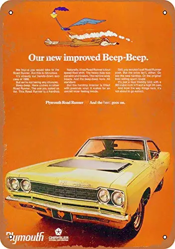 

Metal Sign - 1968 Plymouth Road Runners - Vintage Look Wall Decor for Cafe beer Bar Decoration Crafts