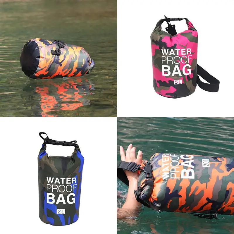 PVC Waterproof Dry Bag 5L 10L 15L 30L Camo Outdoor Diving Foldable Man Women Beach Swimming Rafting River Ocean backpack | Спорт и