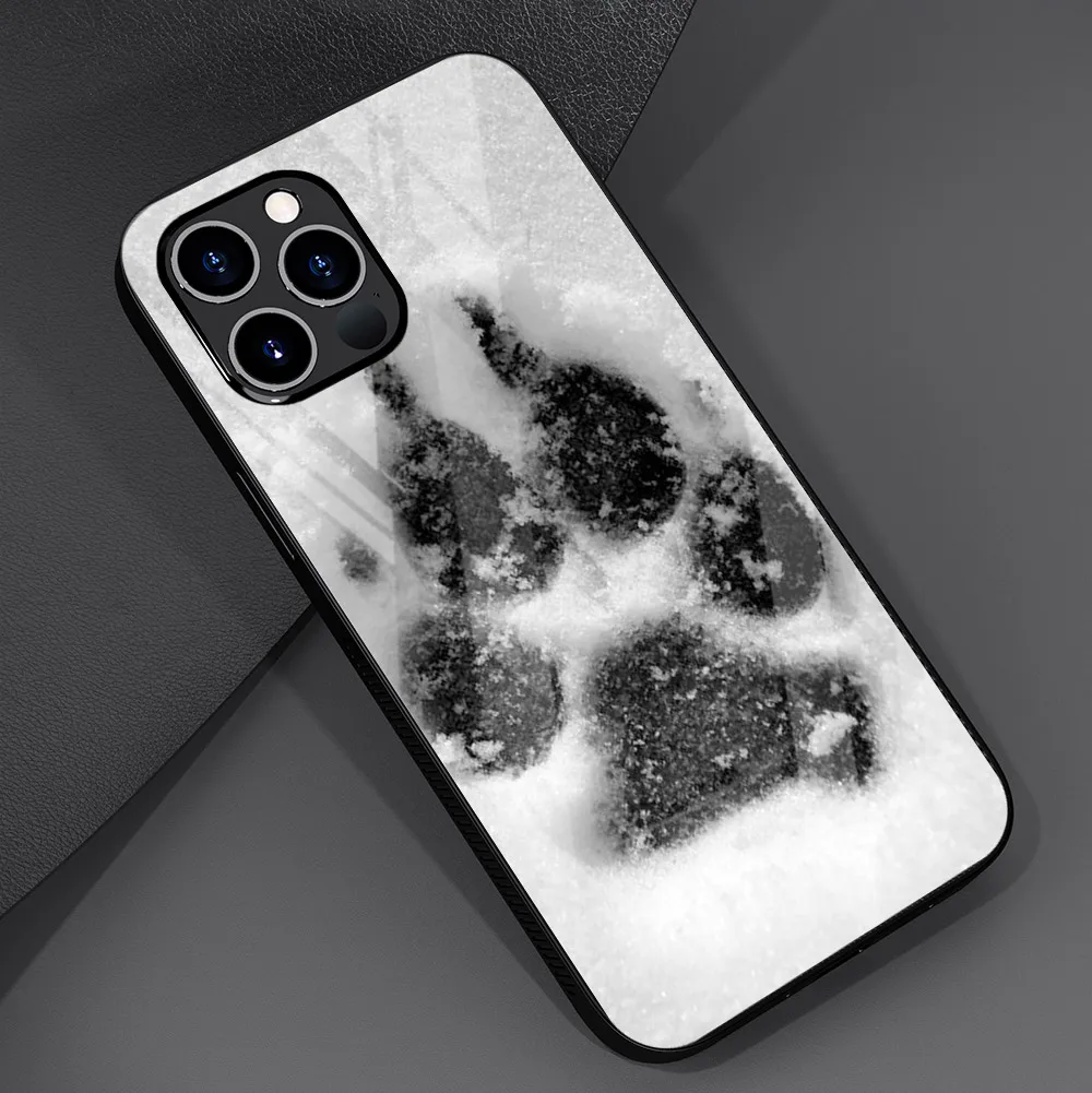 Чехол для IPhone 12 Mini 11 Pro XS MAX XR X 8 7 6S 6 Plus закаленное стекло с изображением Черного