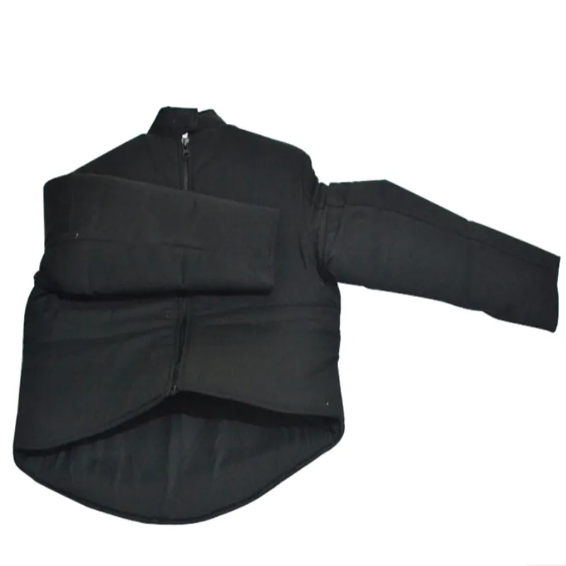 Парусиновая куртка без рукавов и длинных тип молнии сзади изделия для