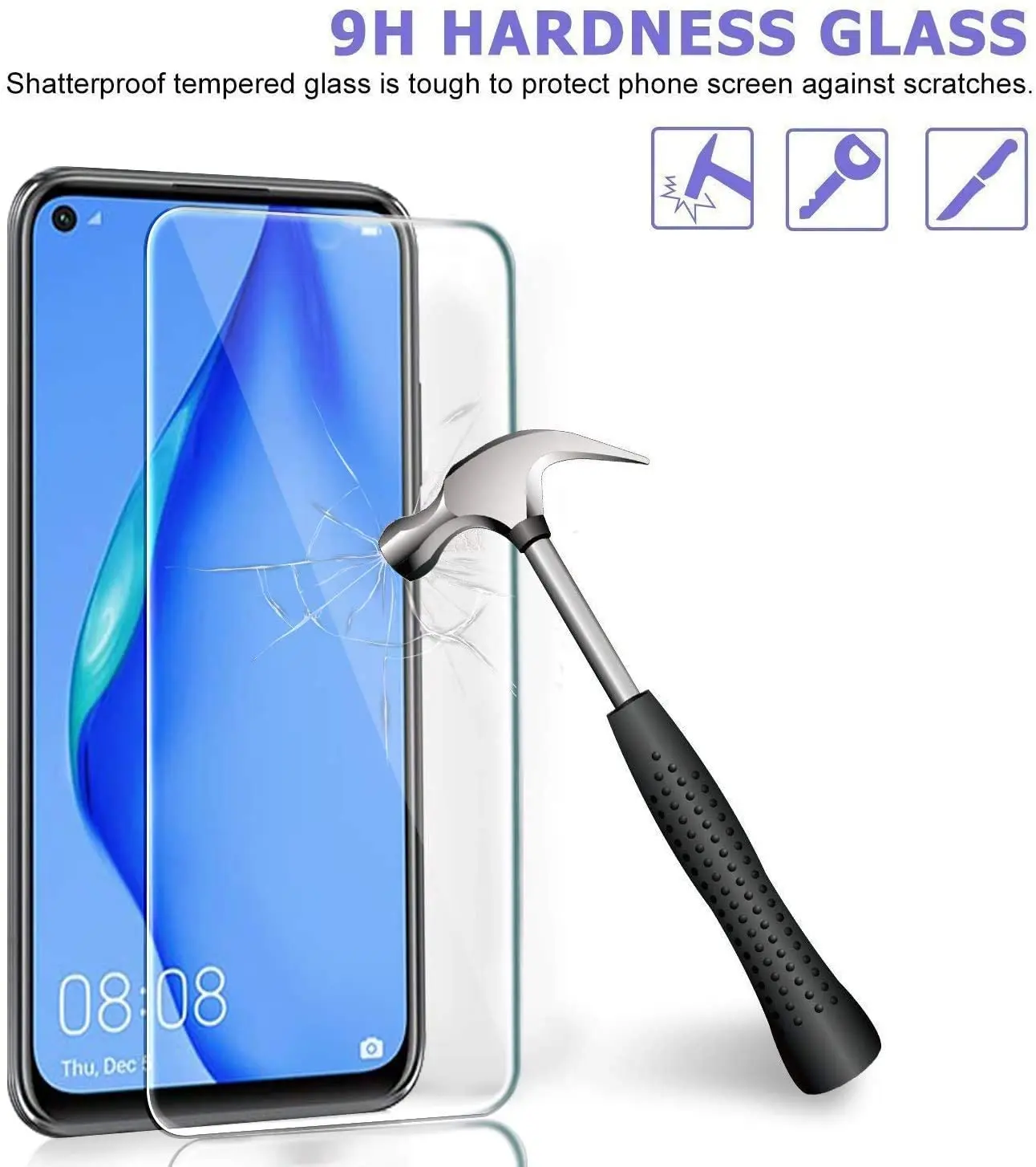 Закаленное стекло для Huawei Nova 7 SE 5G 9H 2.5D пленка Взрывозащищенная прозрачная