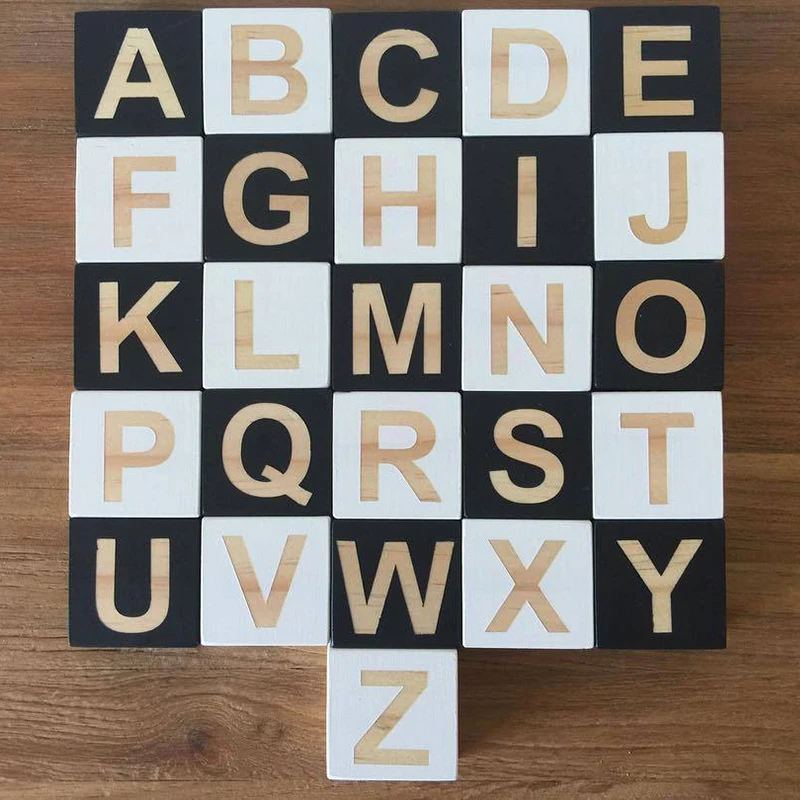 Деревянные буквы алфавита в скандинавском стиле Детские кубики с именем для