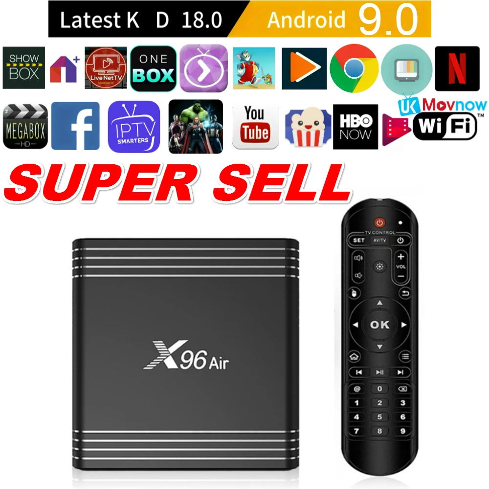 ТВ приставка TTVBOX X96 Air 8K Android 9 0 Smart TV Box 4 Гб 64 четырехъядерный двойной WiFi USB 3 Bluetooth 1