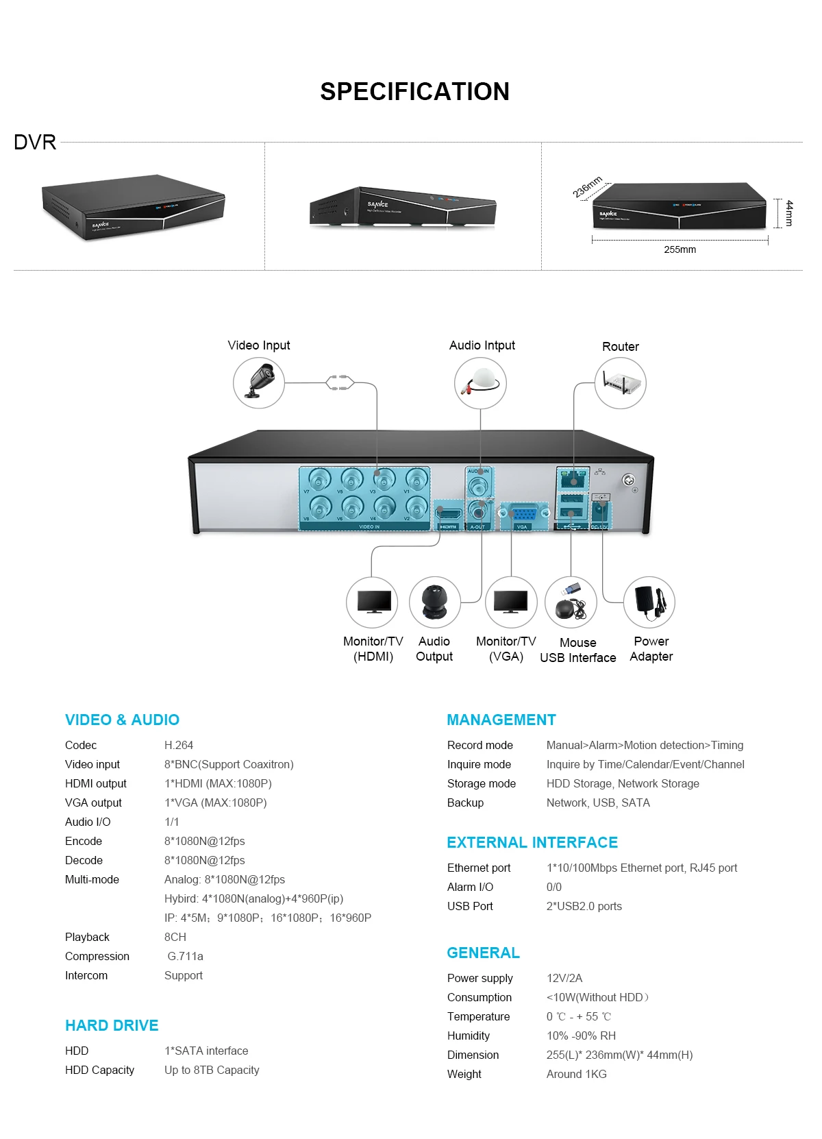 SANNCE HD 8CH CCTV система 1080P HDMI DVR 2.0MP CCTV камера безопасности 4 шт 1080P ИК уличная камера видеонаблюдения комплект
