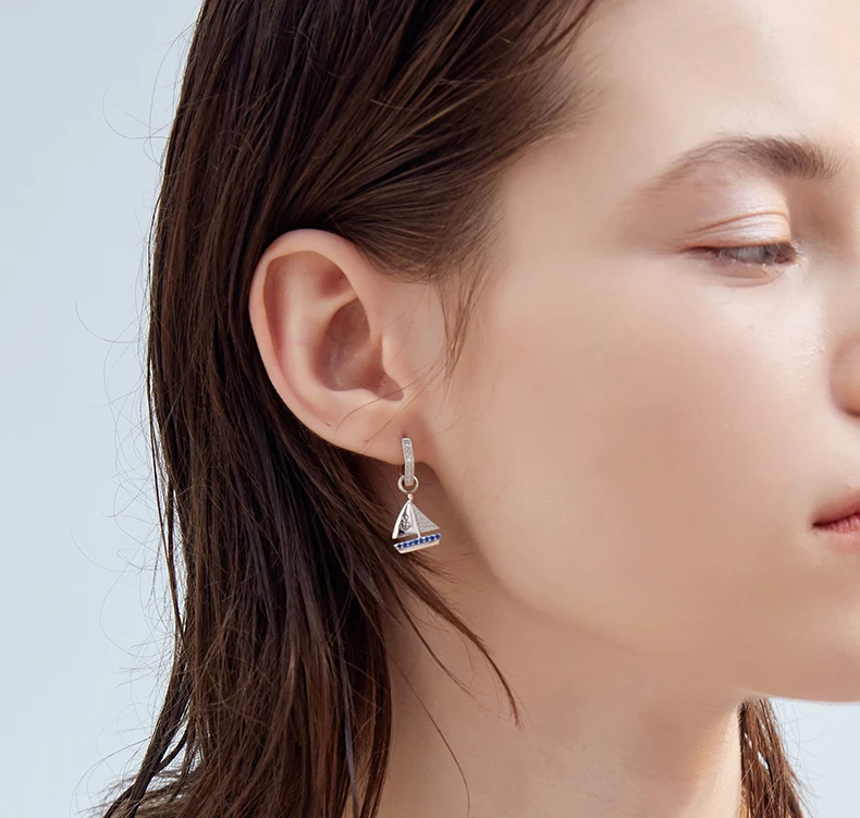 Женские богемные серьги с силивером подвески рулем якорь и лодка подарочные