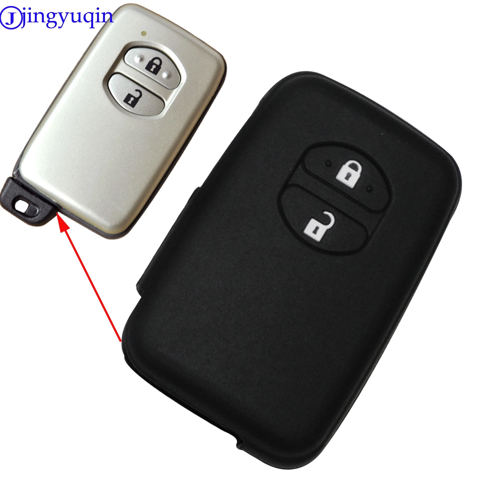 Jingyuqin Новый чехол для Toyota Camry Highlander Prado Smart Key с двумя кнопками|Ключ от авто| |