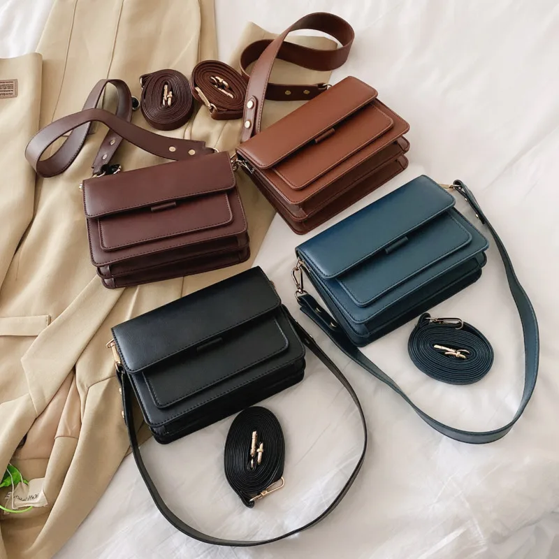 

Classic Designer Branded Small Pu Leather Flap Bag Crossbody Bags For Women 2021 Trend Shoulder Handbags Trending Hand Bag