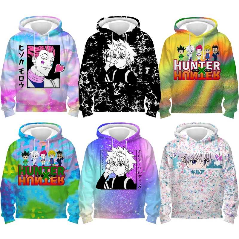 

Худи с 3D принтом Hunter X Hunter для девочек и мальчиков, Мультяшные Аниме толстовки, детские пуловеры, детские топы, пальто, детская толстовка