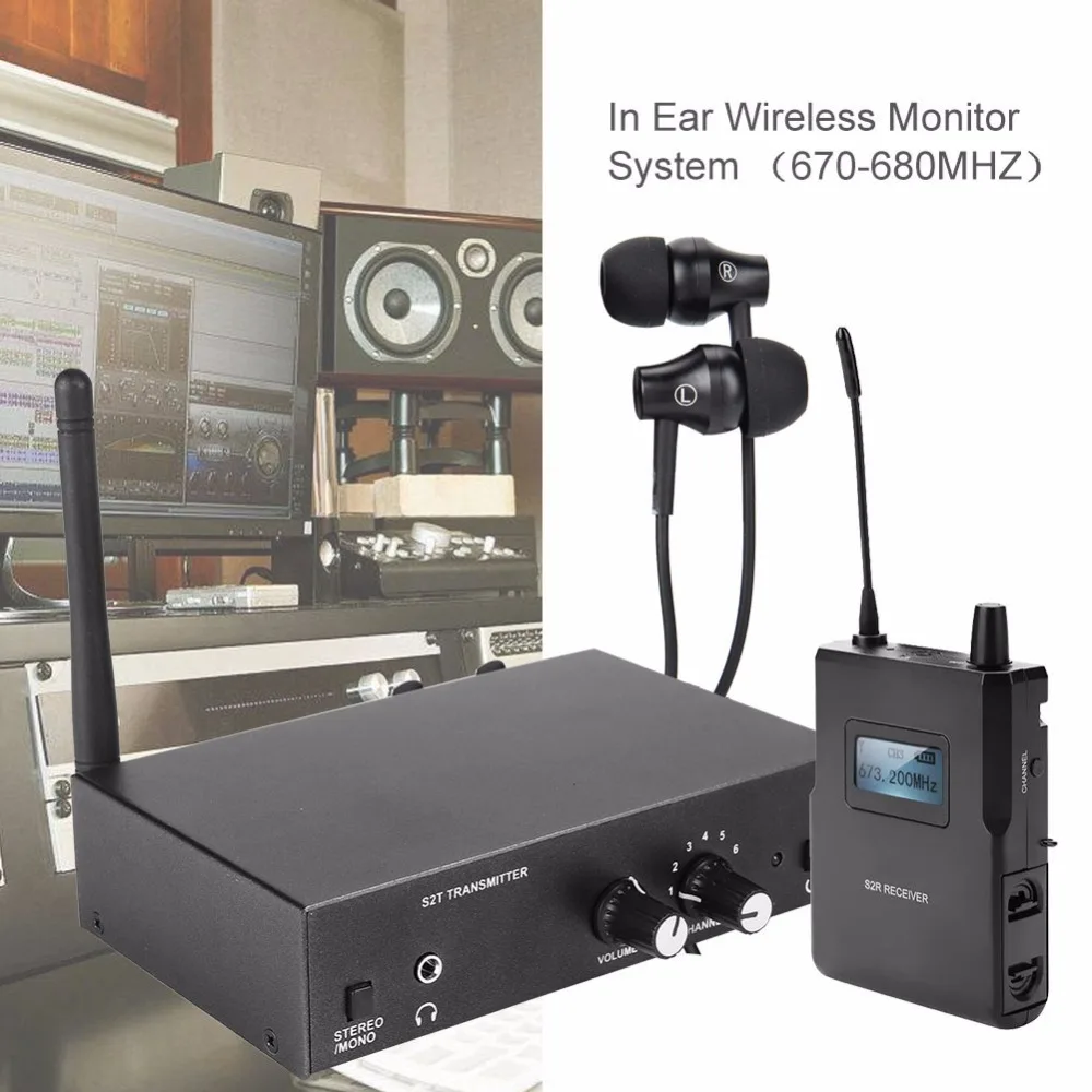 Для ANLEON S2 UHF стерео беспроводной монитор системы 670-680 МГц 100-240 В Профессиональный цифровой сценический монитор в уши