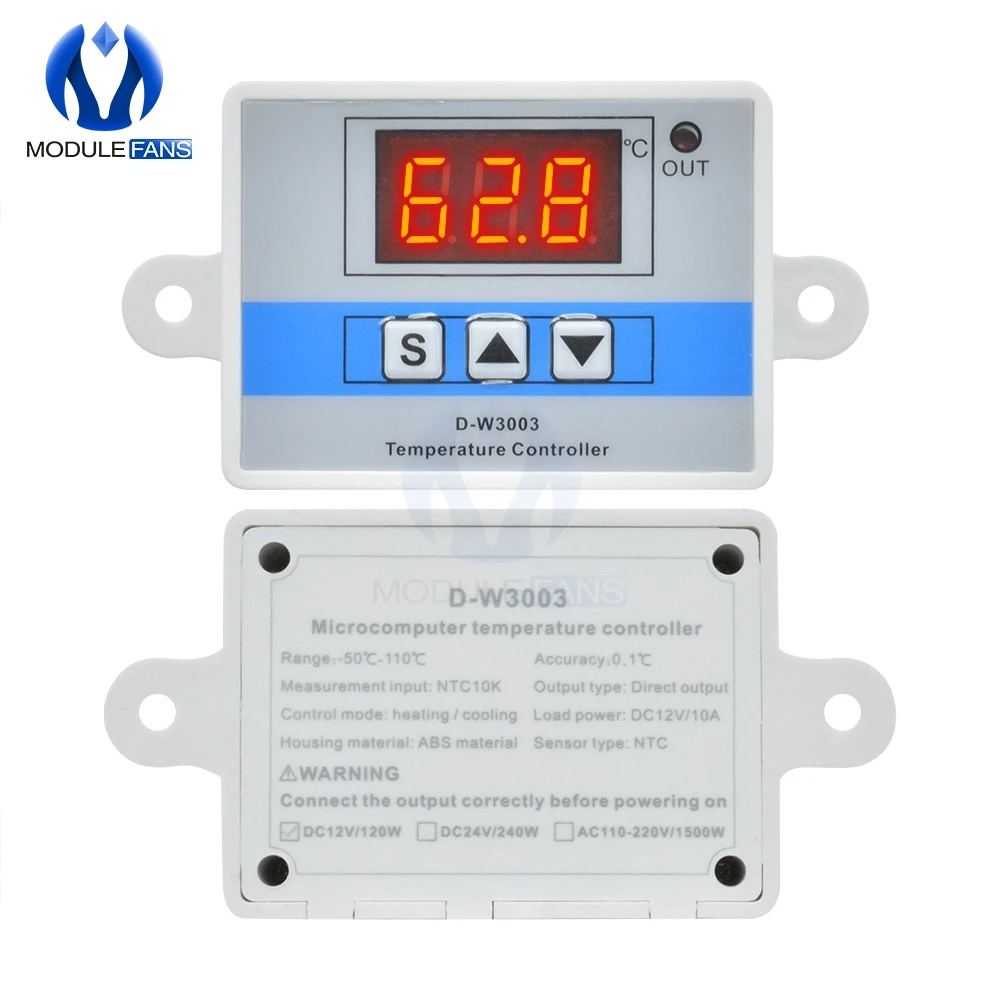 Цифровой светодиодный регулятор температуры W3003 DC 12 В термостат для инкубатора