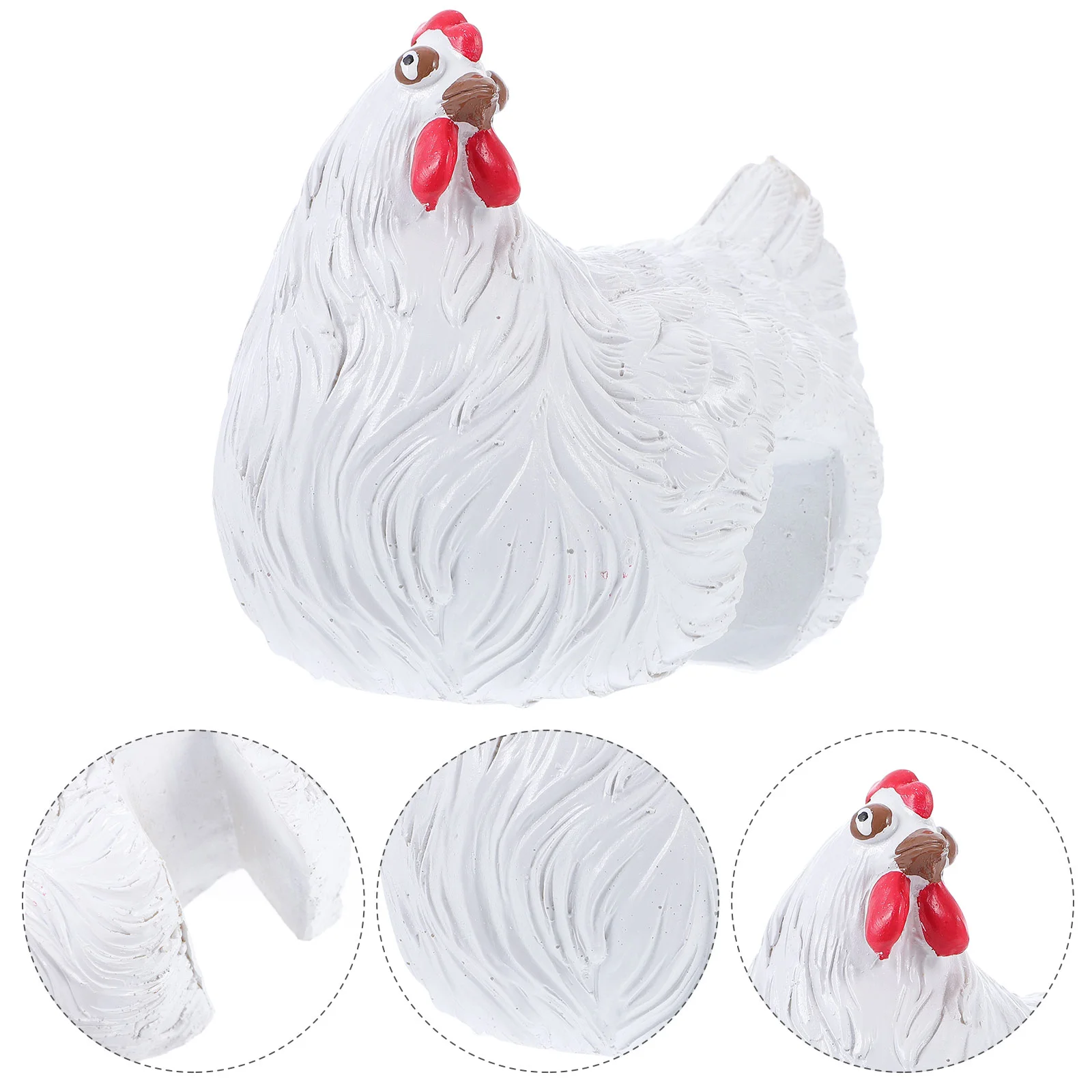 

1Pc Chicken Decor Lifelike Resin Animal Ornament Decorative Animal Sculpture