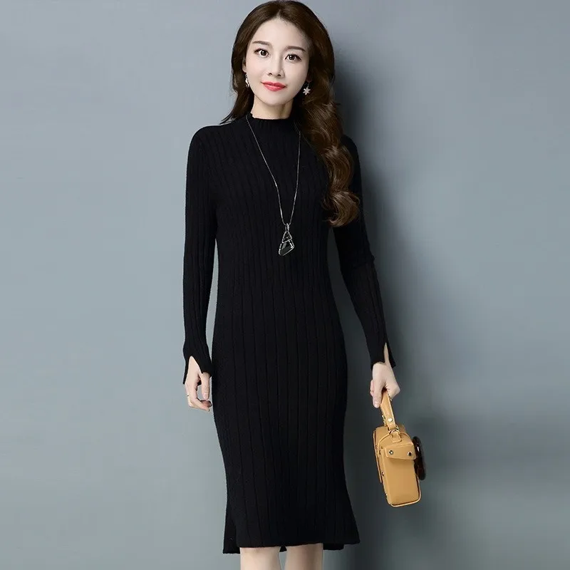 Трикотажные свитеры модное женское платье с длинным рукавом 2020 трикотажная