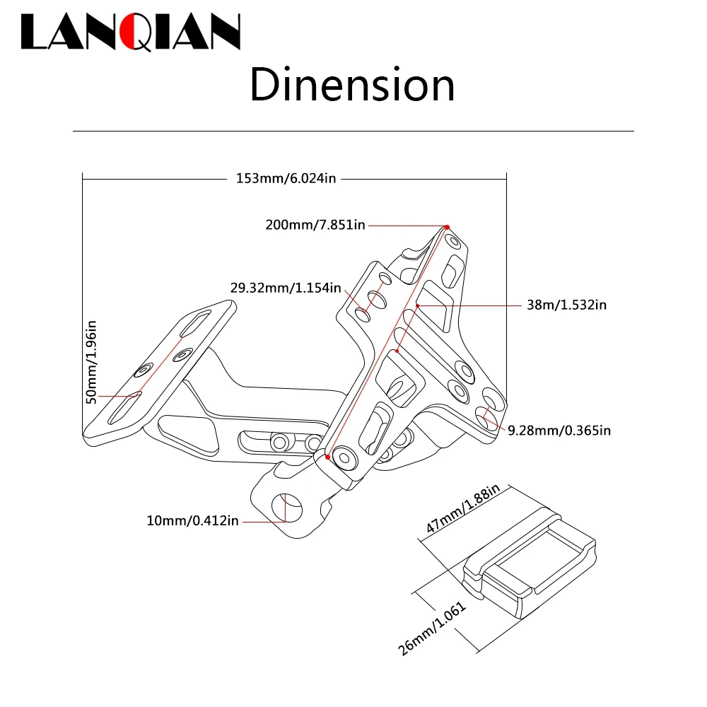 Алюминиевый держатель кронштейна номерного знака для мотоцикла Honda CBR600RR CBR 600RR 600