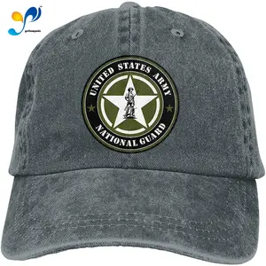 Men Women United States Army National Guard Baseball Cap Denim Dad Hat Trucker's Cap