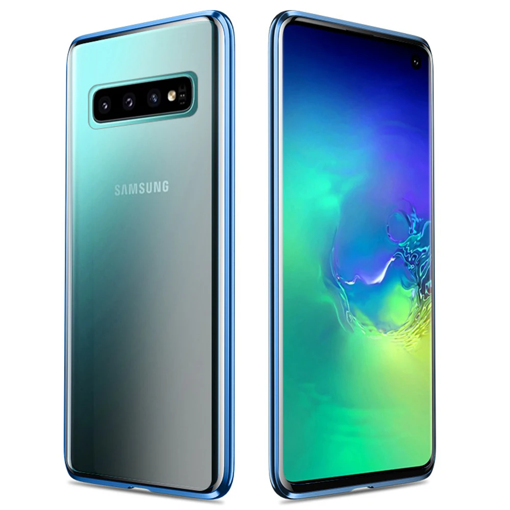 OTAO Metal Magnetic Case For Samsung Galaxy S9 S8 S10 Plus Double Sided Glass Cases Note 8 9 360 Full Body Cover | Мобильные