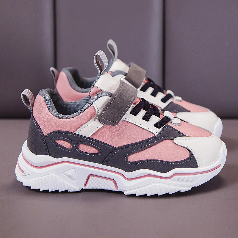 Осенние модные кроссовки для мальчиков и девочек кожаные малышей маленьких