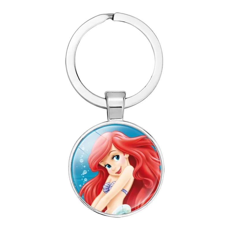 

Disney The Little Mermaid Keychain Princess Ariel Children's Cartoon Key Chain Time Gem Birthday Gift Keyring