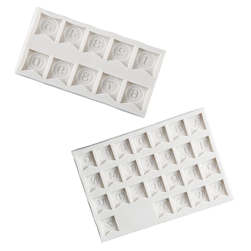 Bunting Alphanumeric Mould Silicone Mold Fondant Cake Decorating Tool Gumpaste Sugarcraft Chocolate Forms Bakeware