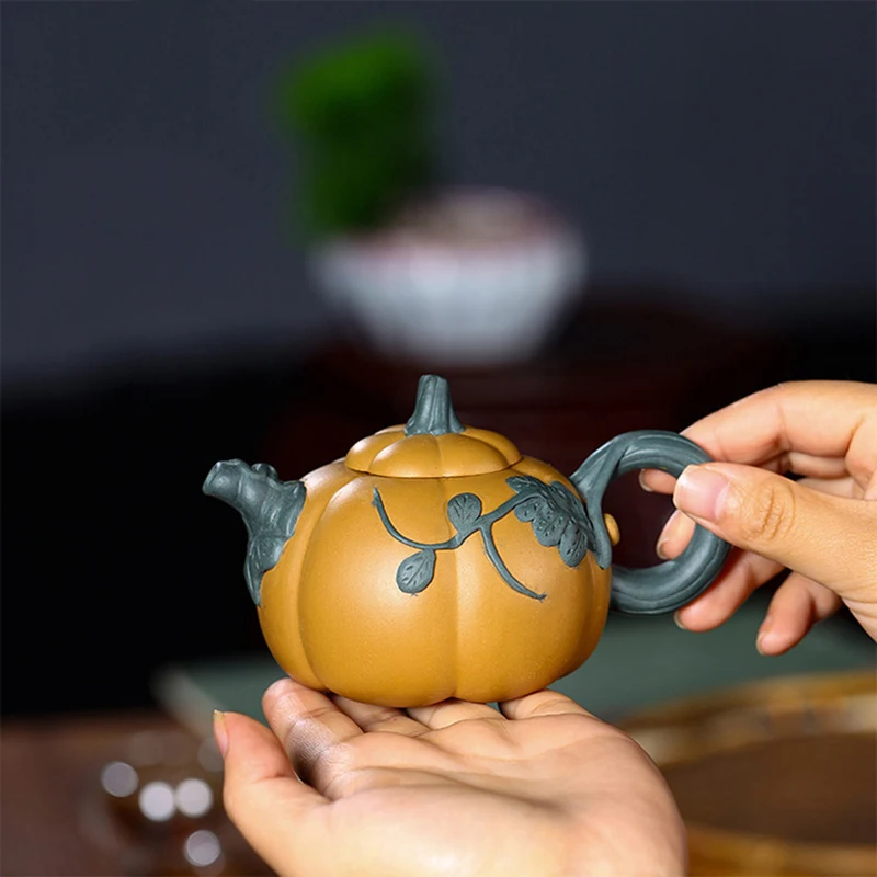 

220ml Yixing Purple Clay Teapot Raw Ore Mud Handmade Teapot Chinese Zisha Tea set Tea Ceremony Kettle Drinkware Custom Gift
