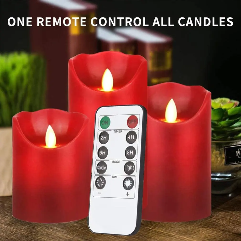 

LED Simulation Swing Candle With 10-key Remote Control Function 4 Timer Setting Modes Safe And No Fire