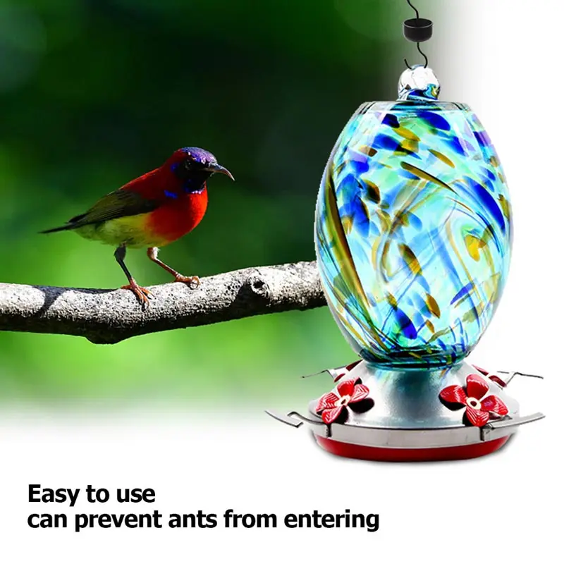 Стеклянная Металлическая Птица Колибри бутылка для подачи воды Висячие кормушки