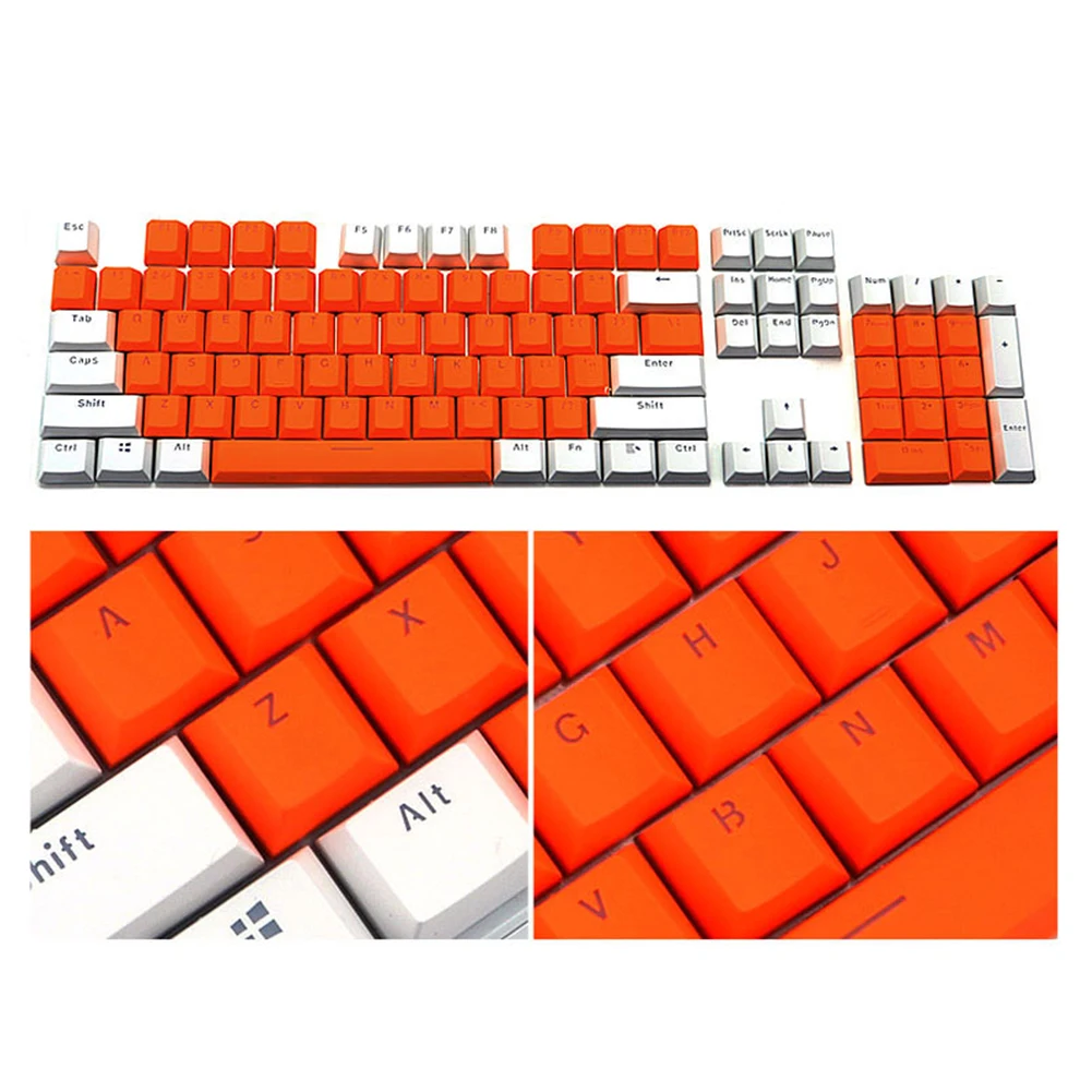 Orange White PBT заказной практичный ключ 104 ключ смешанный двойной цвет игровые эргономичные переключатели Компьютерные аксессуары для механической клавиатуры - Цвет: Orange White