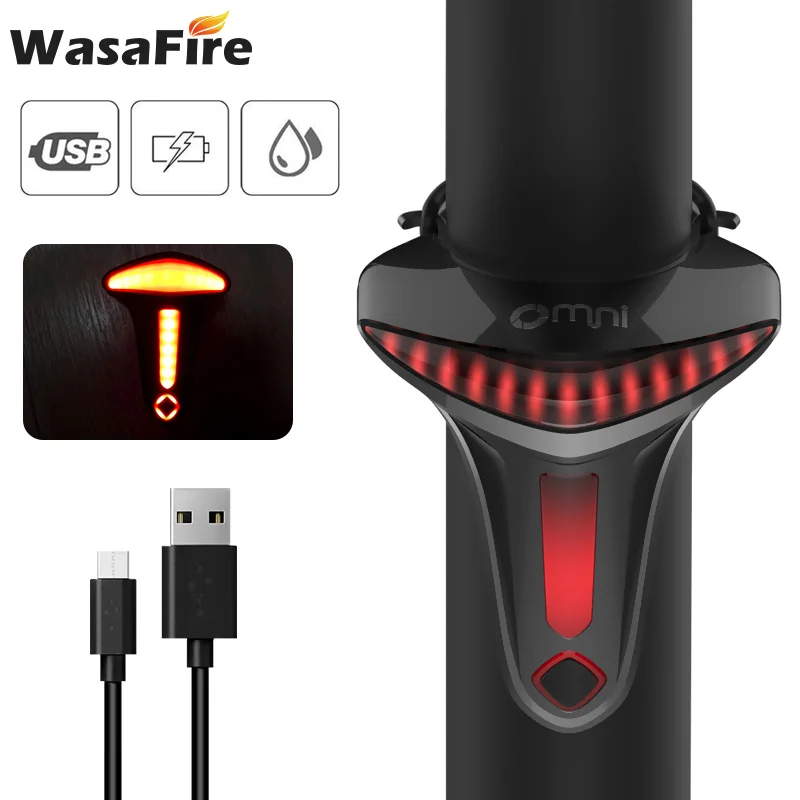 

Светильник умный стоп-сигнал, светодиодный задний фонарь для горного велосипеда, зарядка через USB, 1400 мАч, предупреждающий фонарь для безопа...