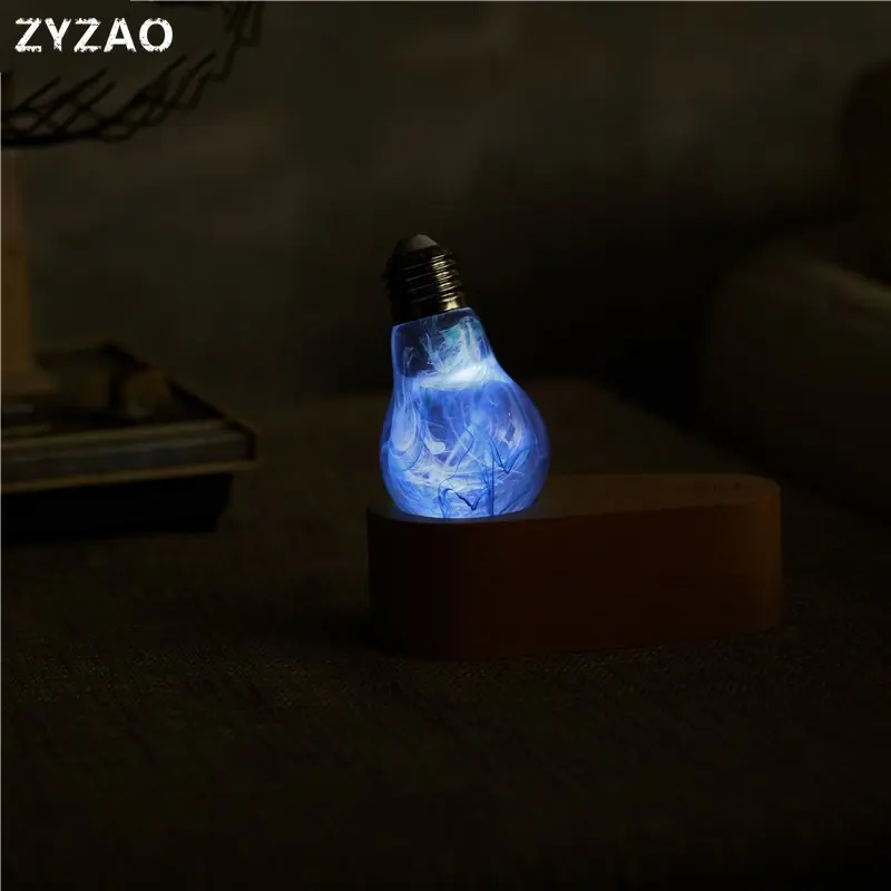 

Resin USB Rechargeable Table Lamp Bedroom Bedside Lamp Home Decor Battery Led Table Light Children Room Gifts DIY Flower Lamps