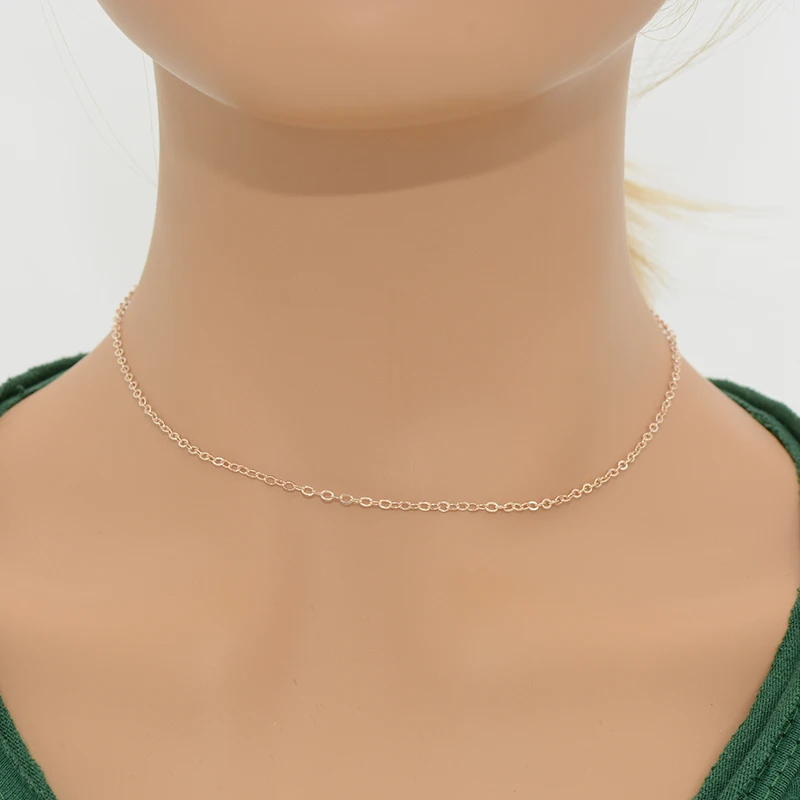 50 шт. 1 5 мм изысканное ожерелье сверхтонкое изящное цепочка тонкое чокер с