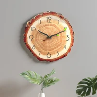 12in wooden wall clock nodic style rustic retro fibreboard mute wall mounted clock growth ring art cafe decoration home office
