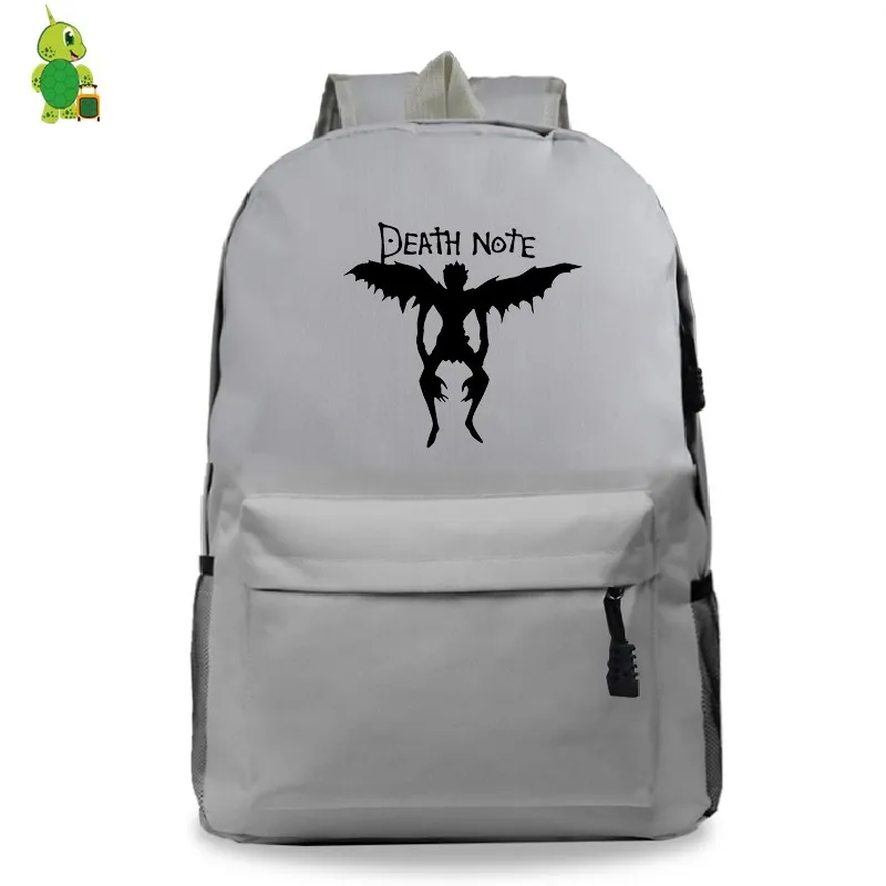 Фиолетовый Рюкзак с надписью «Death Note», повседневный рюкзак для ноутбука, школьные сумки для подростков, девочек и мальчиков, модные дорожные сумки на плечо, детские сумки для книг - Цвет: Фиолетовый