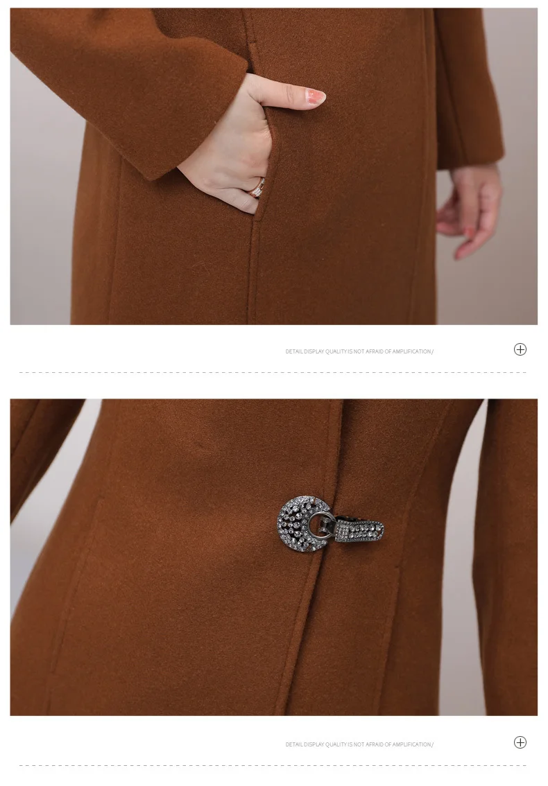 Пальто из смеси шерсти для женщин Большие размеры шерстяной пиджак женский